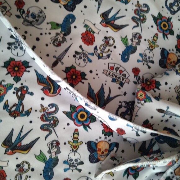 Jimmi Swim Women's Small Bikini Set Cover Up/Scrunchies Skulls Birds Roses NEW - Picture 10 of 12